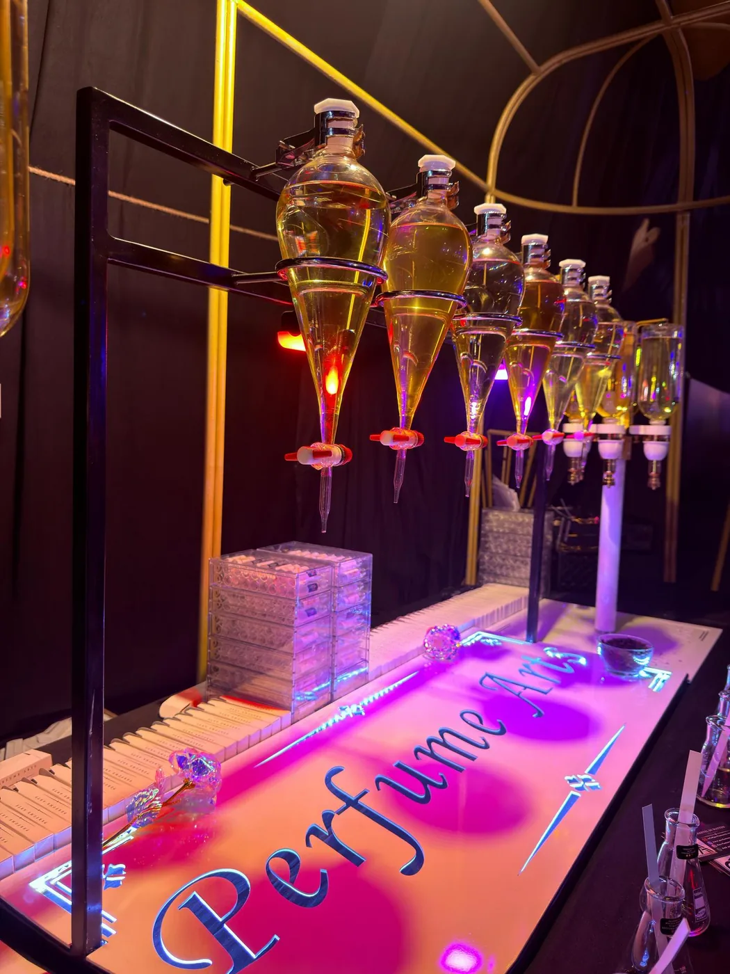 Fragrance bottles ready for guests