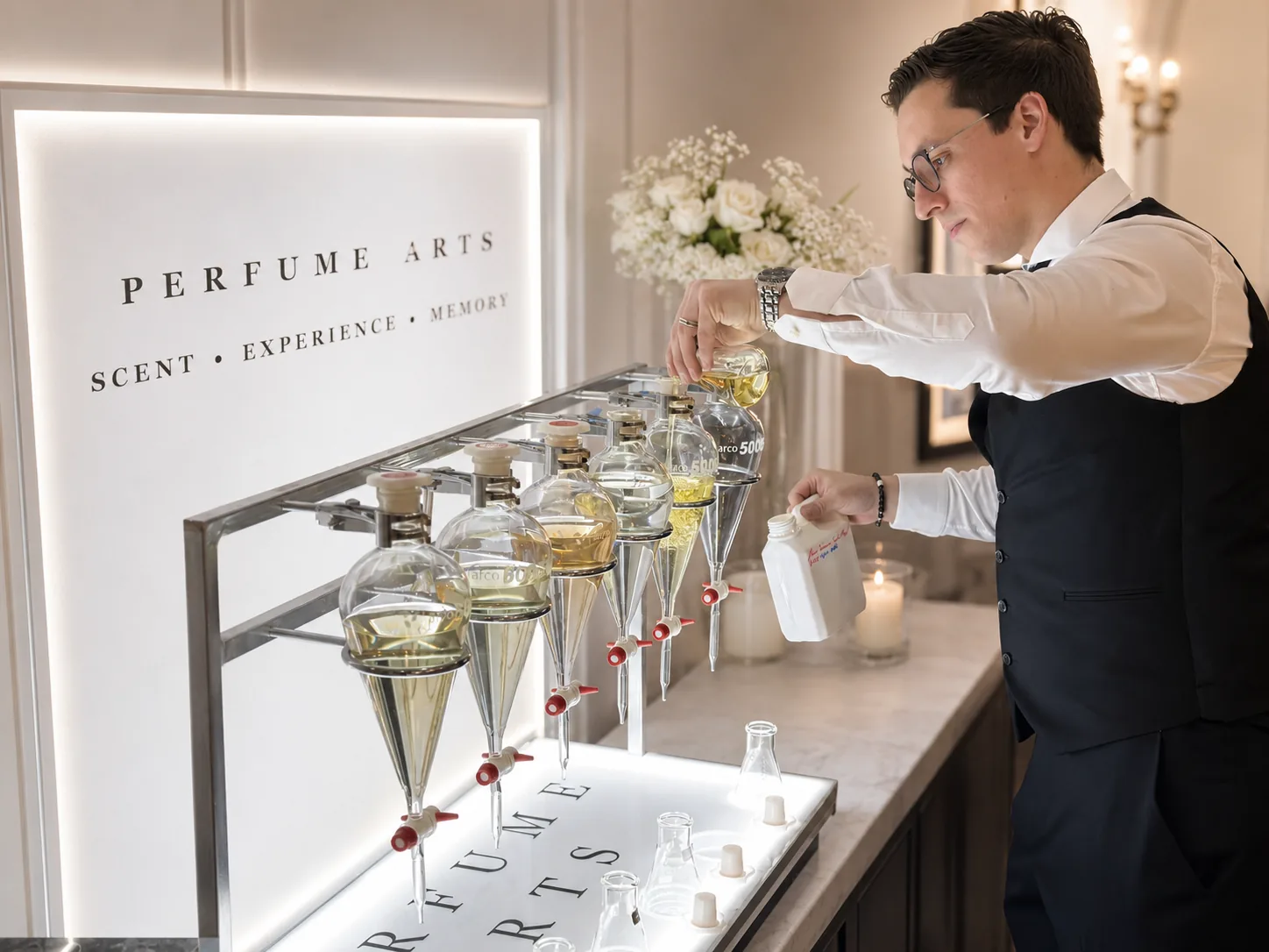 Luxury perfume bar setup