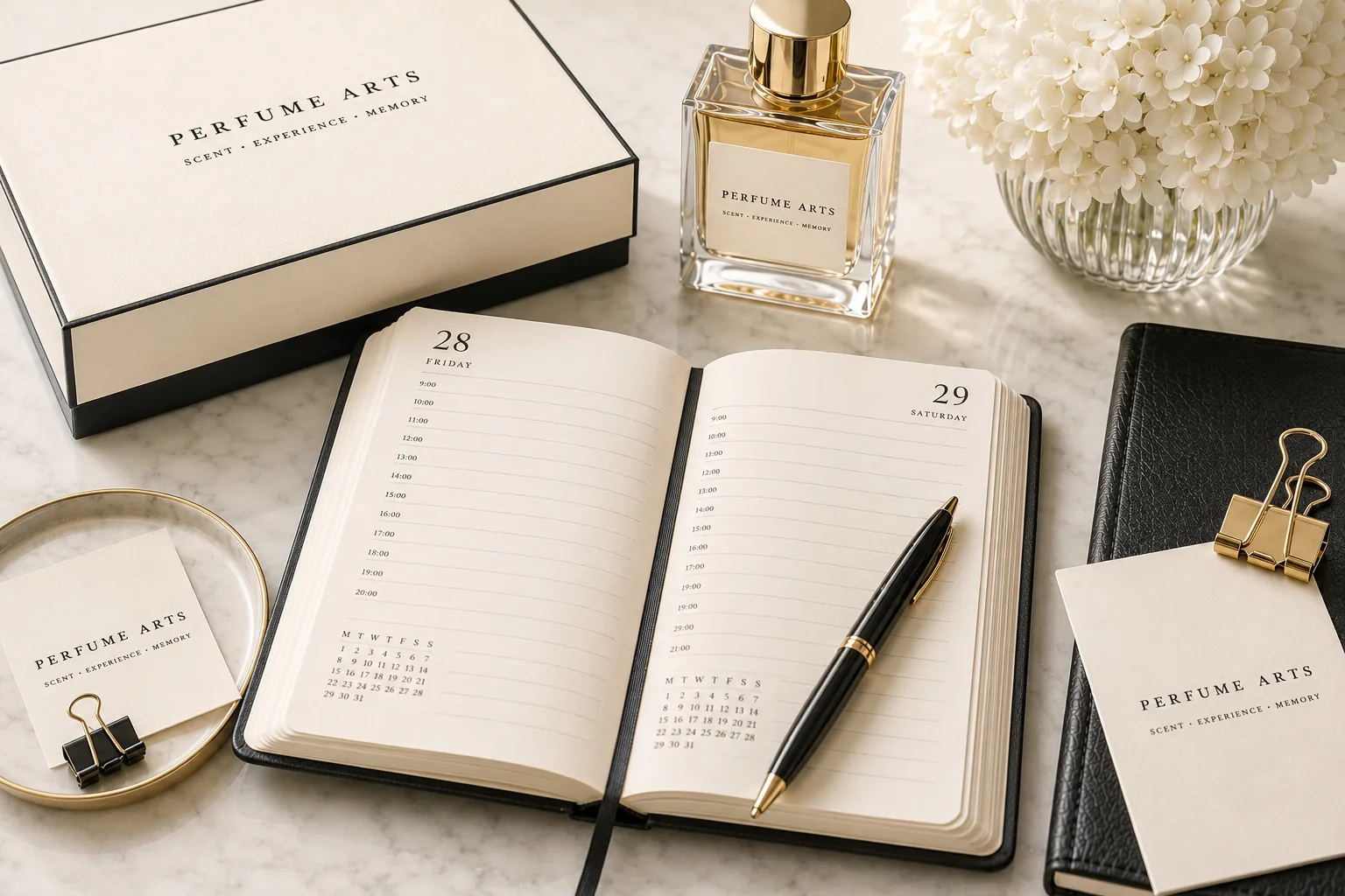 Perfume bottle prepared for an event